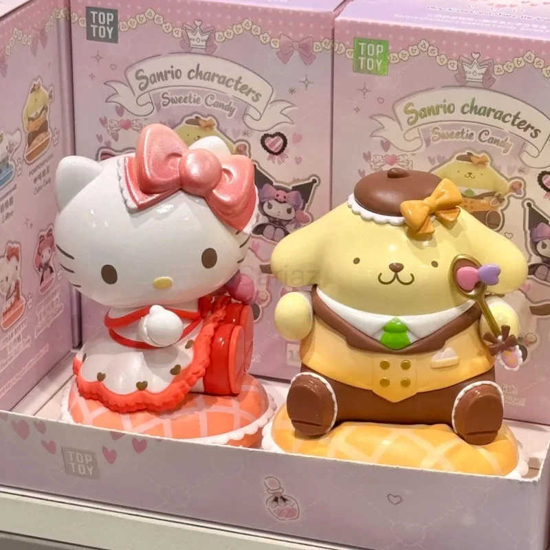 Sanrio Genuine Sweetie Candy Series Blind Box Kuromi Pochacco Cinnamoroll Pompompurin Melody Action Figure Mystery Gift Toy H251217