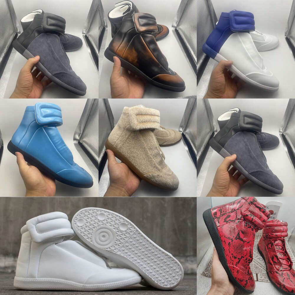 10A designer men's shoes MM22 Maison Future High Top Sneakers Shoes Front Touch-strap Fastening Leather Round Toe Party Dress Technical Casual Walking