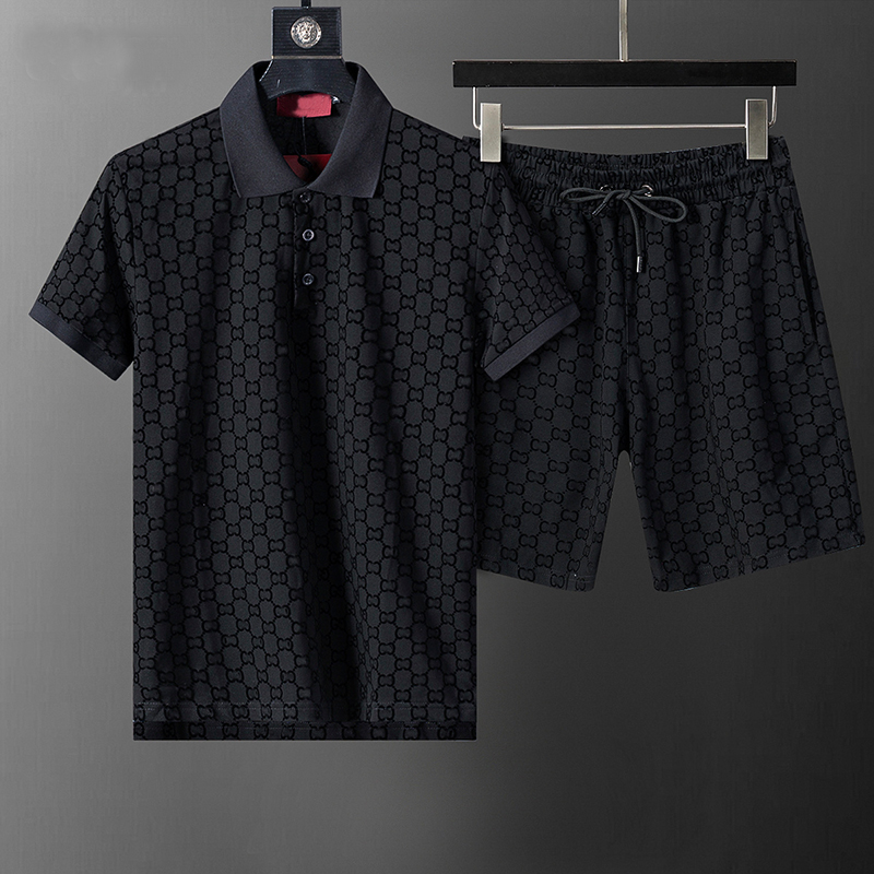 Designer sportswear men's shorts and polo t-shirt set summer sportswear men's beach sportswear short sleeved set M-3XL