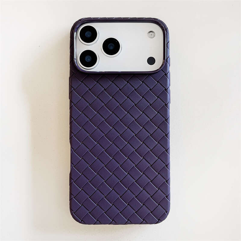 Suitable for iPhone 17/16 Pro Apple Case Woven Texture Solid Color Half-Wrap Anti-Drop Heat Dissipation Hard PC Phone