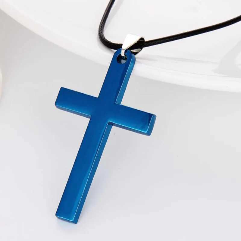 Vintage Cross Pendant Necklace Stainless Steel Necklace New Design Black Chain Pendant Necklace Men Women Necklace G251217