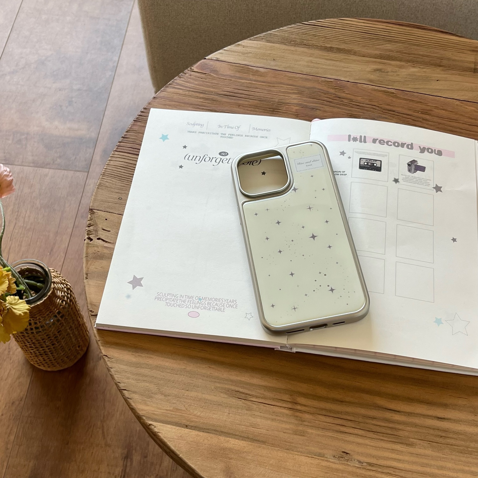 Ins Niche Star Compatible iPhone 17 Apple 16 Pro Max Electroplated Edge High-end 15 Epoxy Phone Case