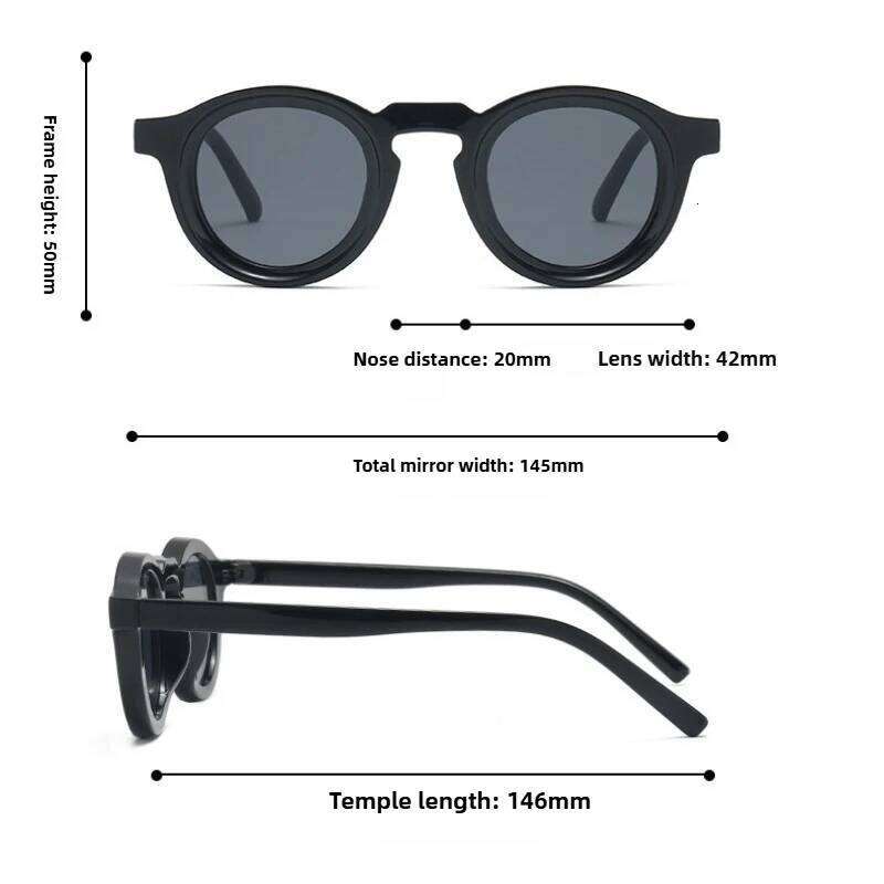 Fashionable Trendy Uv-Protective Sunglasses New Vintage Round Small-Frame Premium Men's & Women's Goggles Classic Driving Shades