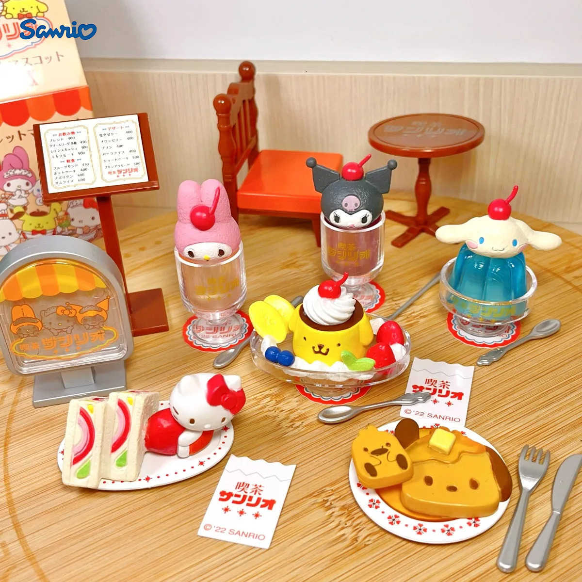 Sanrio RE-MENT Characters Coffee Tee House Miniature Blind Box Scene Toy Collection Action Figure Desk Decor Children Gifts H251217