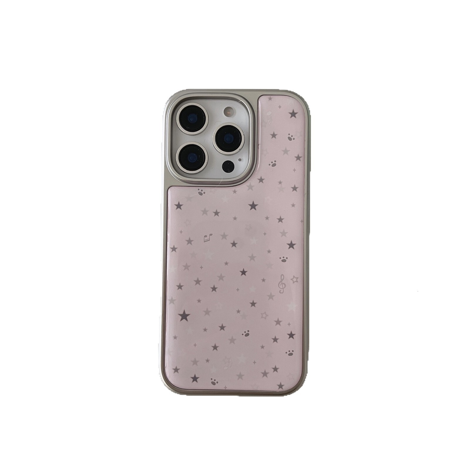 Korean Style Pink Star Compatible with iPhone 16 Max Phone Case 17 Silver Edge 14 Pro Epoxy 15 Shockproof
