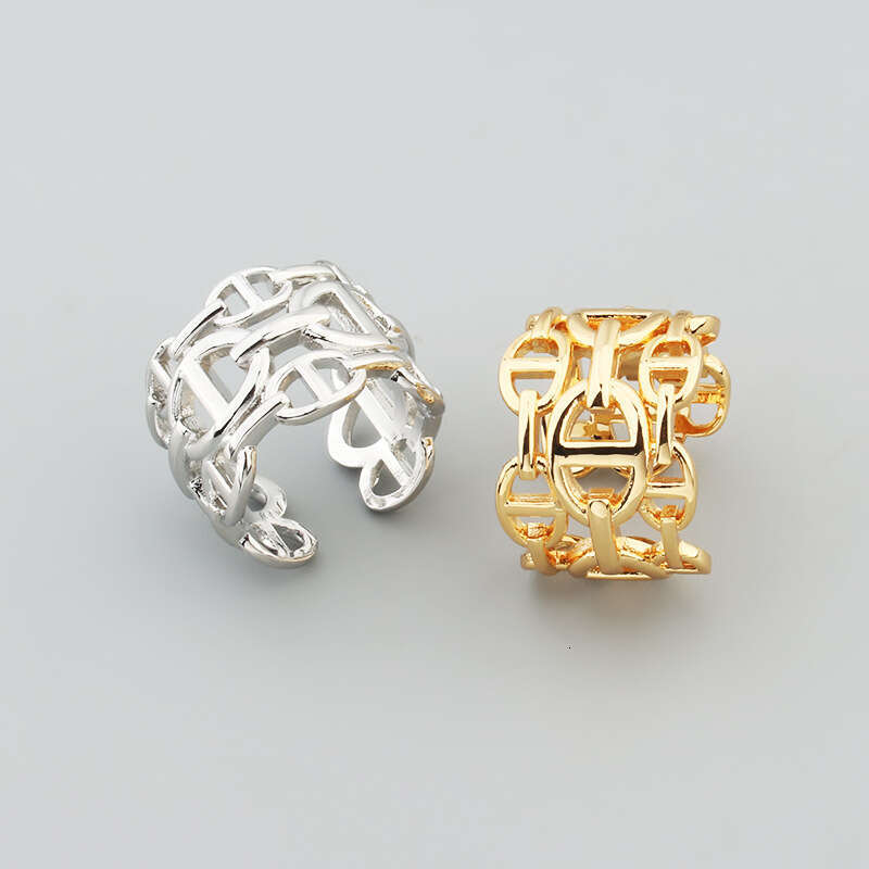 luxury Style Three-Layer Hollow Pig Nose Ring Open Adjustable Unisex Elegant Jewelry One Piece