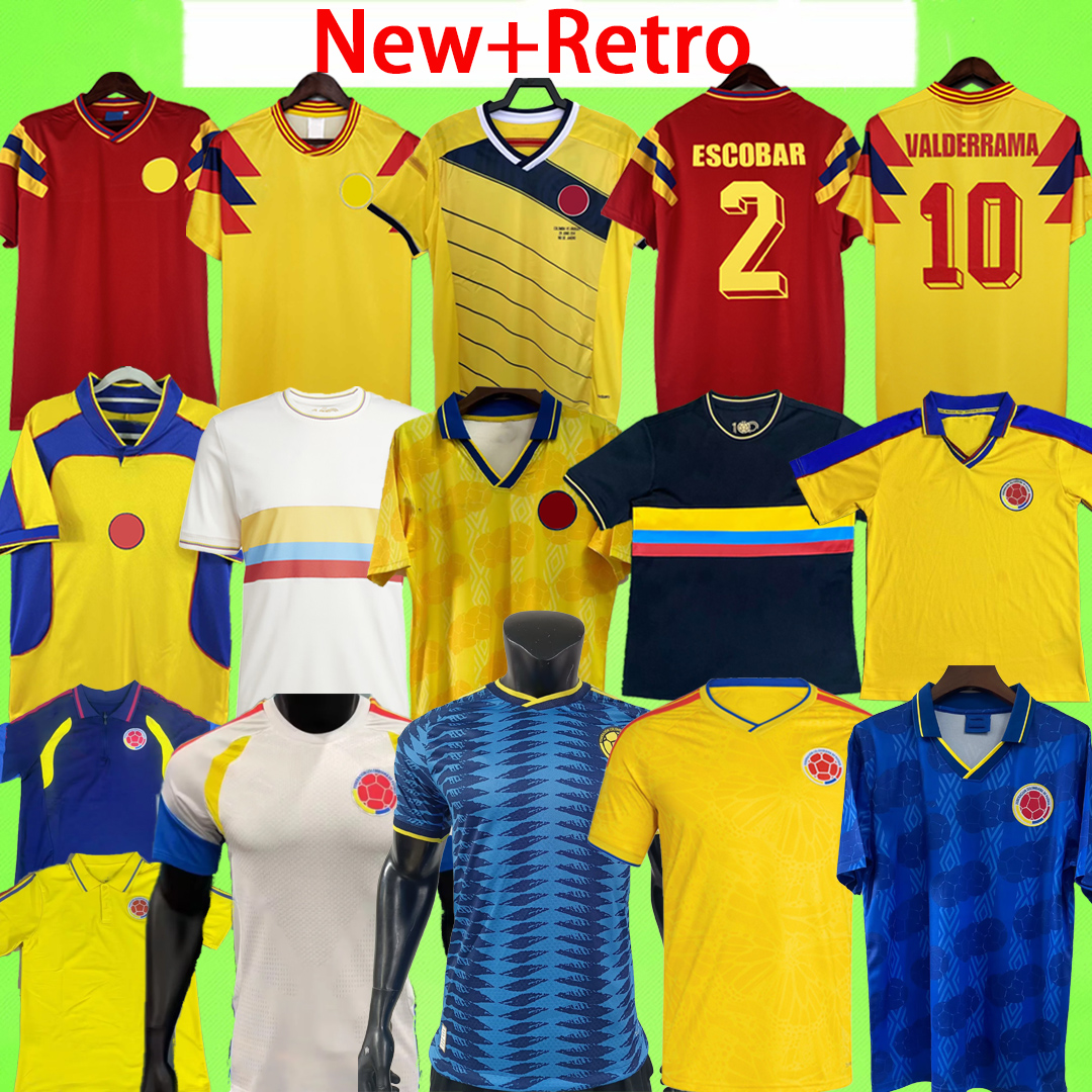 New + Retro Colombia 2026 soccer jerseys Kids + Men Kit LUIS DIAZ 100th Women 1990 1994 1998 2014 Valderrama Player version football shirt 25 26 JAMES Columbia long sleeve