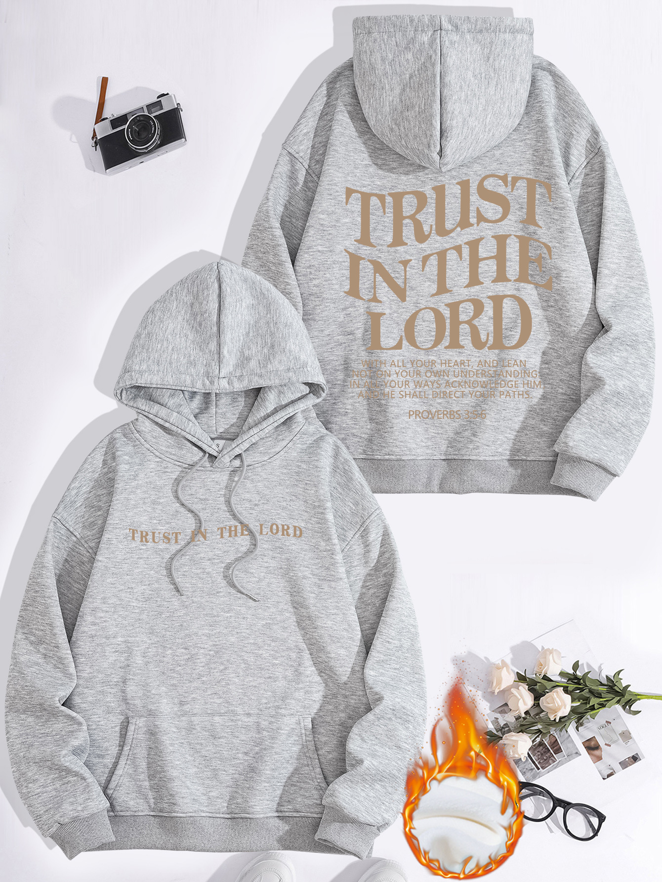 New Arrival Women's Letter Print Hoodies for European & American Markets - Fleece-lined, Long Sleeve Athletic Hooded Sweatshirts