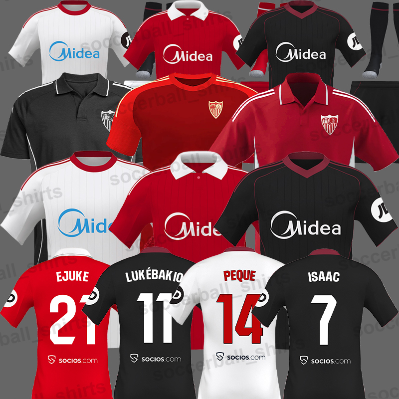 Sevilla FC 2026 soccer jersey SOW VARGAS ALEXIS football shirts PEQUE ISAAC EJUKE 25 26 AKOR GUDELJ Men kits Kids equipment camiseta especial S 4XL