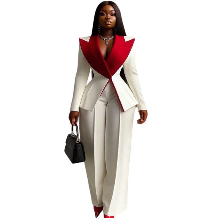 Plus Size Women Blazer Evening Dress Peaked Lapel Ladies Formal Wear Prom Mother Suits Birthday Party Customized Jacket Outfits 2 Pieces 1217