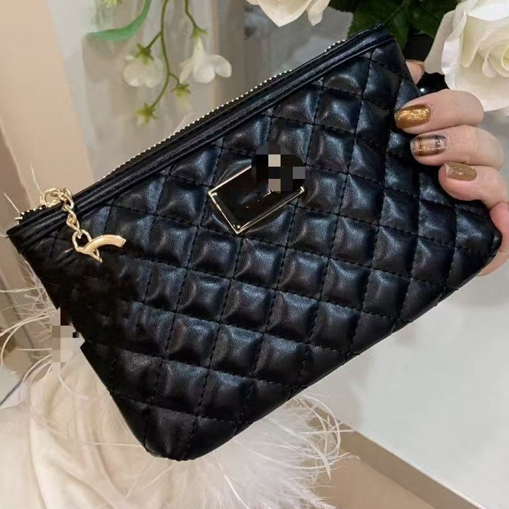 Designer Leather Cosmetic Bag Makeup Bag Business Card Credit Card Holder Wallet Case Coin Purse with Dust Bag