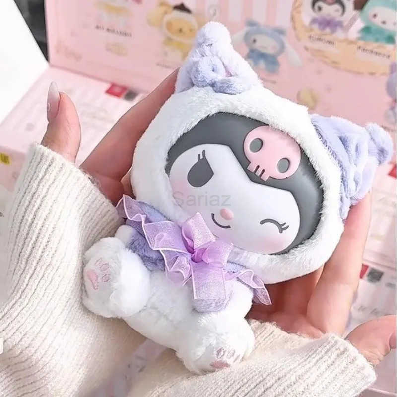 Sanrio Character Play With Kittens Series Plush Blind Box Kuromi My Melody Pochacco Pom Purin Cinnamonroll Kitty Doll Toys H251217