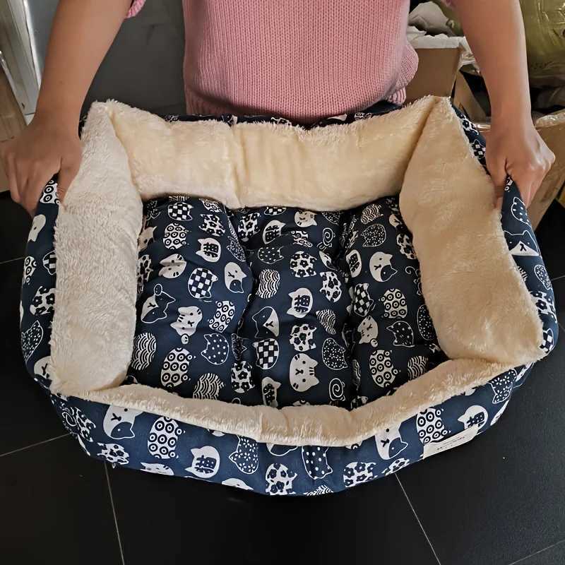 Petique Anchors Away Reversible Pet Bed - Large Soft Calming Pet Bed Anti-Anxiety Nonskid Bottom Premium Comfort Plus Pet B M251217