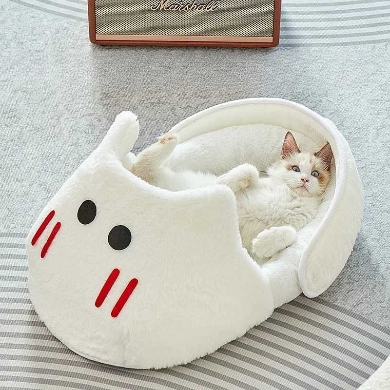 2025 New Semi-enclosed Cat Kennel Winter Warm Slippers Pet Kennel All-season Universal Breathable Non-slip Gray Dog Kennel M251217