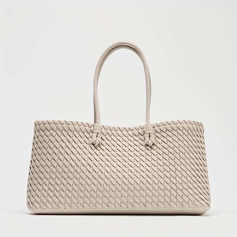 Designer dragon dh1100029076 diffusion woven top layer cowhide hot womens french basket handmade leather tote bag shoulder