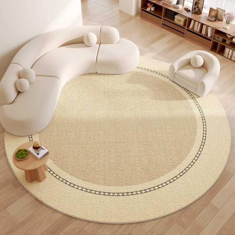 Beige Living Ro Carpet Large Area Style Round Bedro Rug Modern Fashion He Decoration Coffee Table Sofa Mats Alfbra Y251216