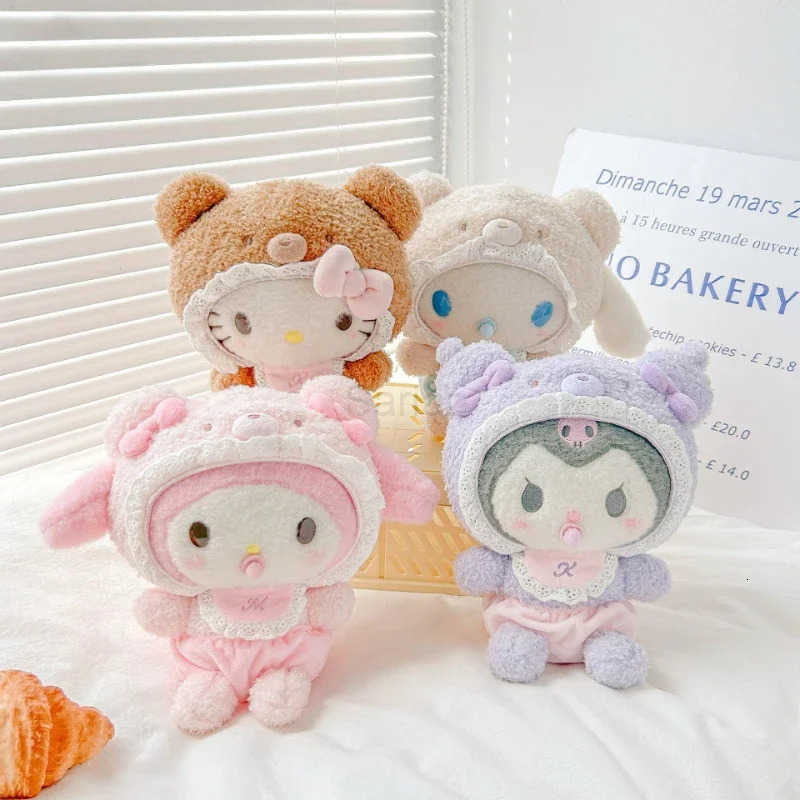 Sanrio Miniso Cinnamoroll Melody Kuromi Pochacco Plush Doll Hello Kitty Latte Bear Series Stuffed Plushine Toy Brithday Gifts H251217