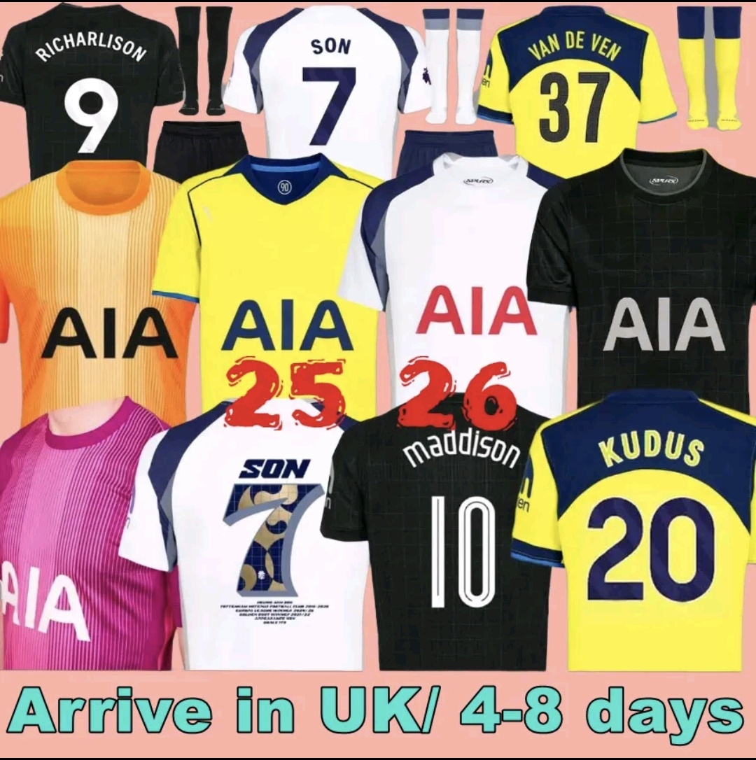 25 26 MADDISON SON WERNER Soccer Jerseys 2025 2026 KULUSEVSKI VELIZ VAN DE VEN Football Kits Shirts Men Kids Goalkeeper Pre Match Tottenham Jersey