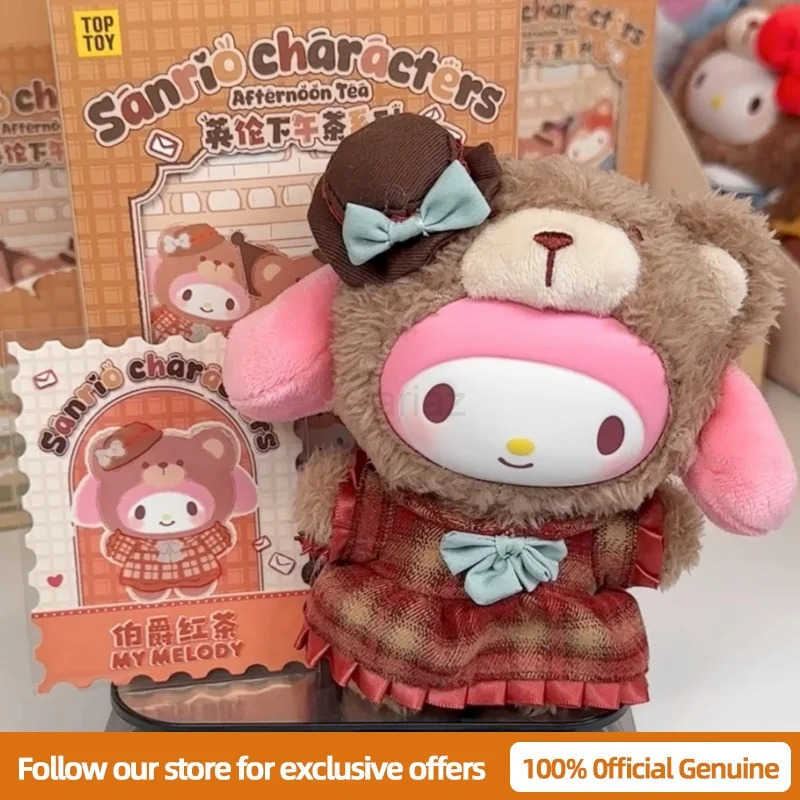 Sanrio Genuine Characters British Afternoon Tea Series Blind Box Exquisite Doll Action Figure Cute Cartoon Decor Surprise Gift H251217
