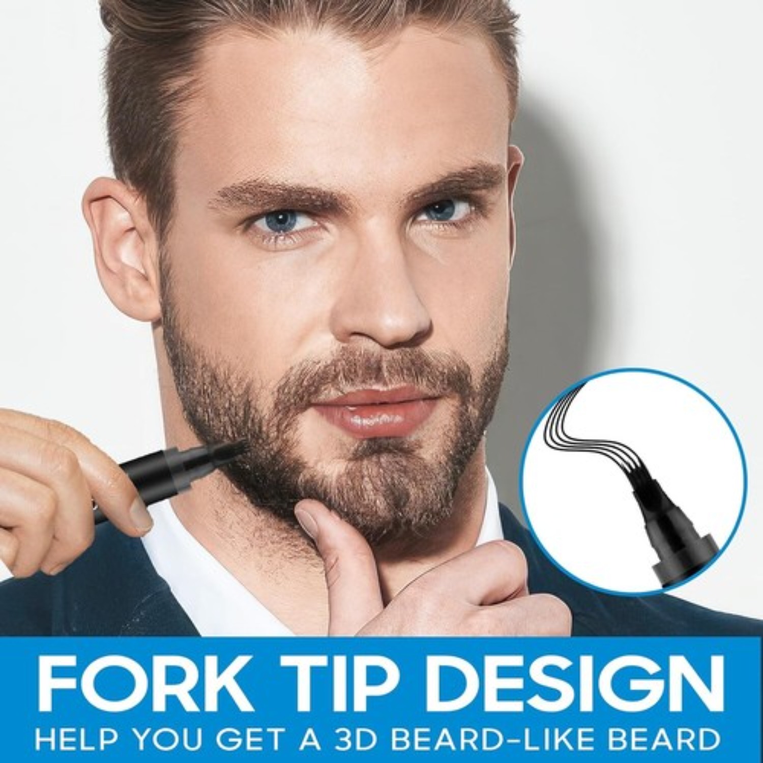 EELHOE Best Beard Pen for Men - Waterproof Touch Up to Instantly Cover Gray & Patchiness | Smudge Proof