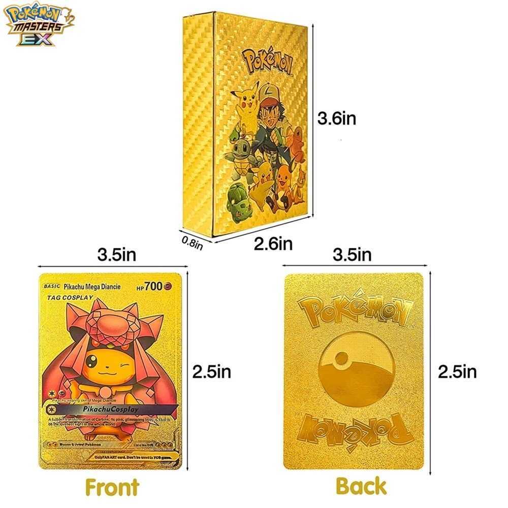 Pokmon Cards Spanish Gold Card French English PTCG Pokmon Flash Cards VMAX Pikachu L251217O1PI
