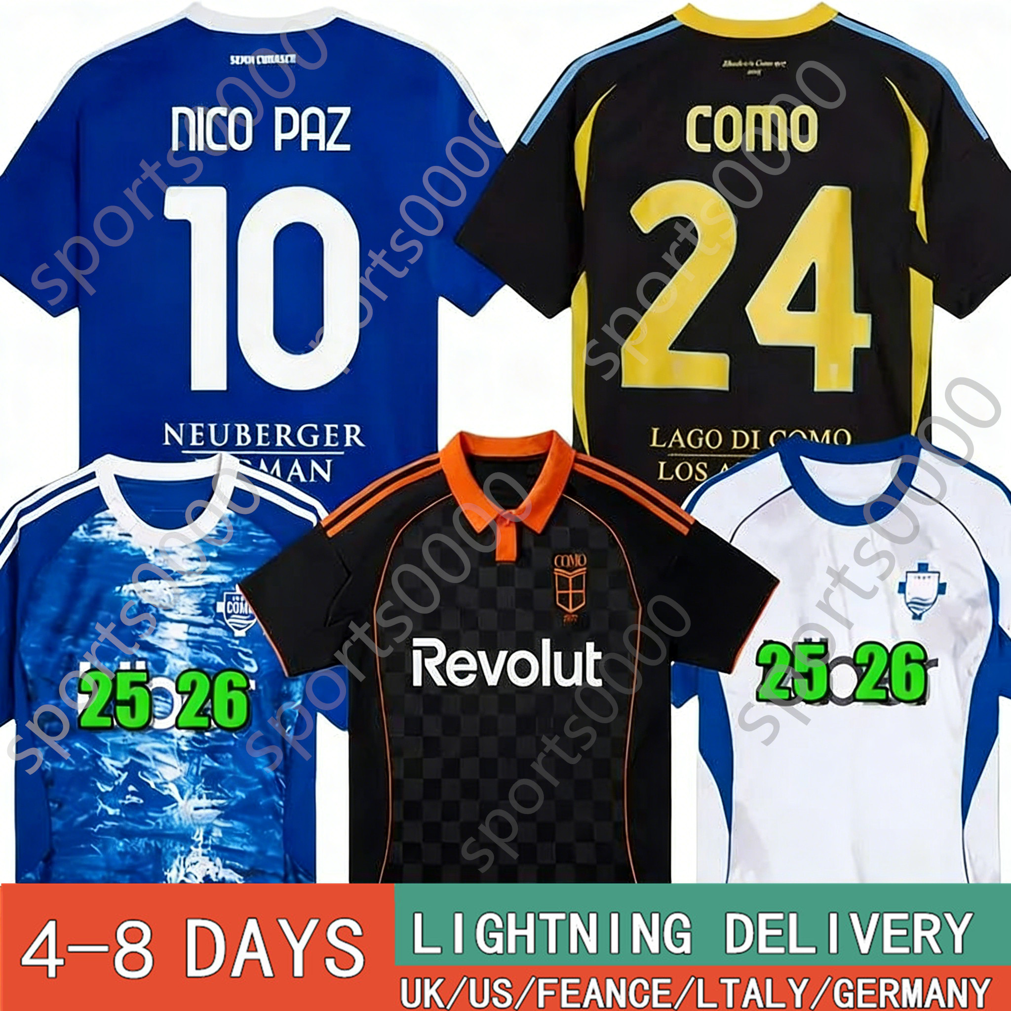 25 26 Como NICO PAZ Soccer Jerseys 2025 2026 PERRONE VERDI BASELLI 24 25 Fourth Special Men Kids football Jersey shirts Kit 888