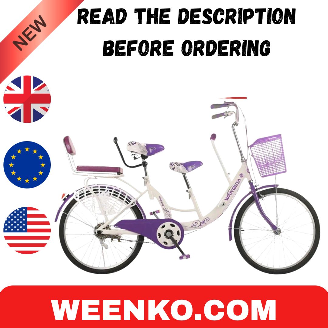 Tandem Bicycle 22 Parent-child And Mother-child Two-seater With Small Child Female Model Front Rear Double Brake Safe Load Bear
