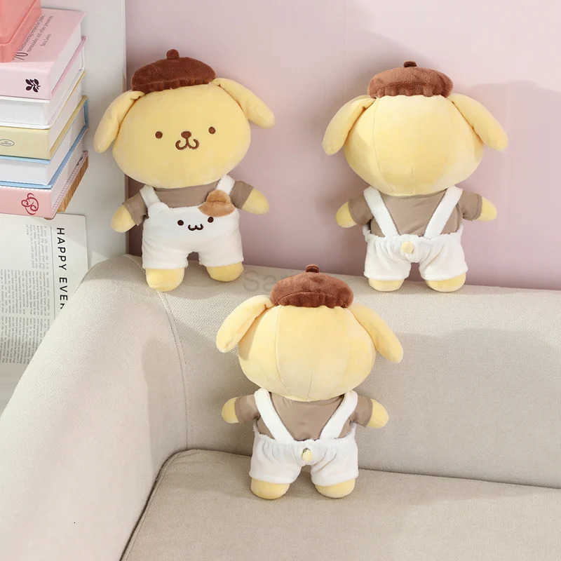 Sanrio Pompompurin Plush Toys Lovely Pillow Super Soft Dressed Pom Purin Stuffed Doll Kawaii Room Decor Kids Gift H251217