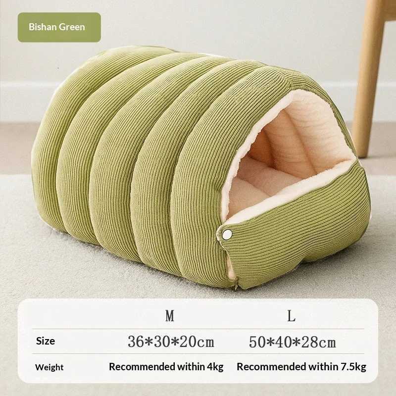 Winter Thermal Plush Cat Bed Winter Warm Enclosed House with Removable Washable Cover for Cats Small Pets Anxiety M251217
