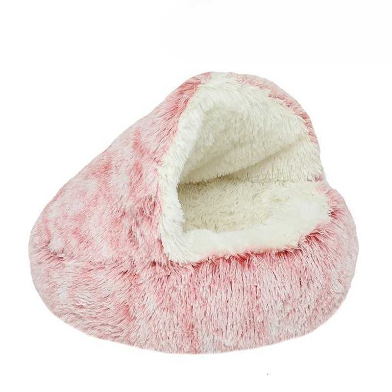 2 In 1 Winter Plush Pet Cat Bed Round Cat Cushion Cat House Warm Cats Basket Pet Sleep Bag Kitten Nest Kennel for Small Dog Cats M251217