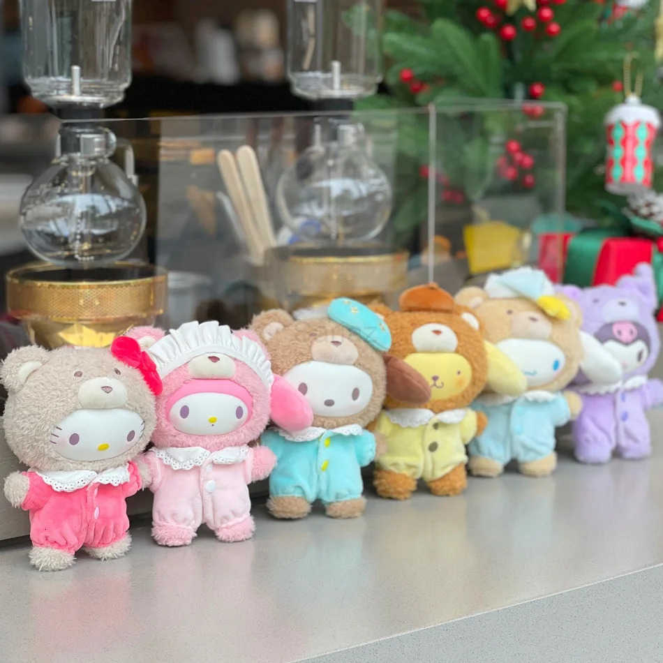 Sanrio 6Pcs Vinyl Plush Doll Anime Latte Baby Series Blind Box Cute Plush Keychain Decorative Pendant for Girl Surprise Gift Toy H251217