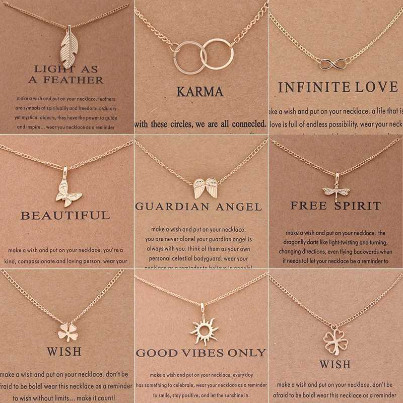 New Trendy Alloy Cute Elegant Sun Love Star Leaves Clover Unicorn Luck Pendant Necklaces for Women Fashion Accessories Jewelry G251217