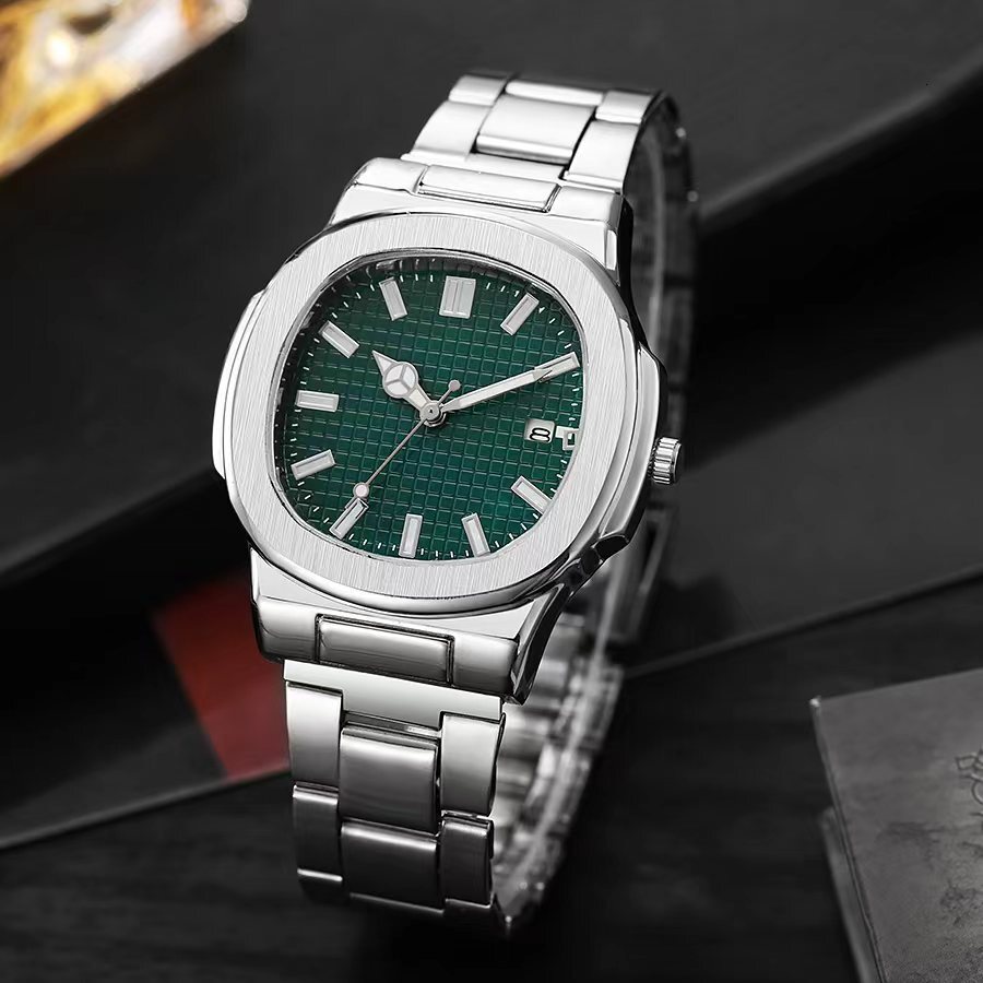 2025 New Square Sports Calendar Steel Band Watch Men's Steel Band Quartz Wristwatch Manufacturer Wholesale