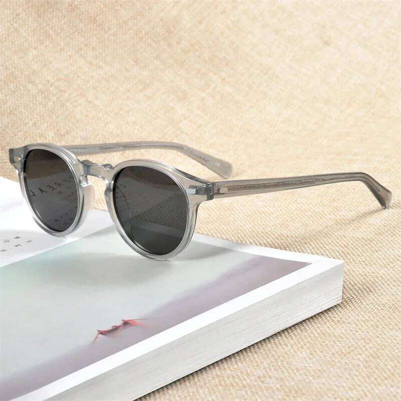 Gregory Peck Vintage Polarized Sun Glasses Ov5186 Clear Frame Sunglasses Brand Designer Men Women OV 5186 Gafas Oculos With Case
