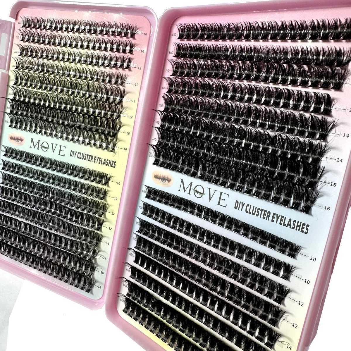New 640 Cluster Lashes Kit 5D Fluffy Thick Eyelash Extension Kit Volume Mixed Tray Faux Mink Lashes Lash Extension Makeup M251216