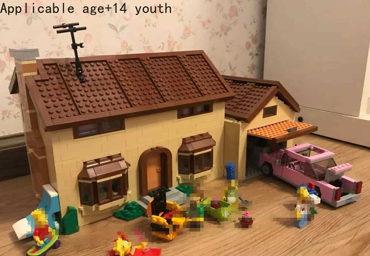 IN stockThe Supermarket House And Kwik E Mart Building Blocks Bricks 16004 16005 Christmas Toy Gift Compatible 71006 71016 X251216