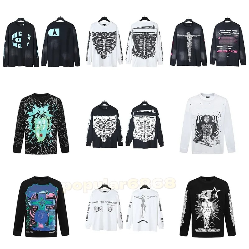 Tshirt Designer Black and white Long T-shirt Letter Printed Tshirts Top Spring Summer Men Women Casual Loose Long Sleeve shirts