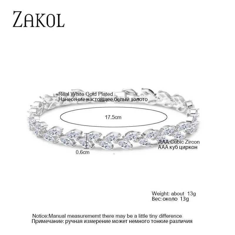 ZAKOL Fashion White s Bangles for Women Men Shinny Marquise Cut Cubic Zirconia Bridal Wedding Party Jewelry M251217