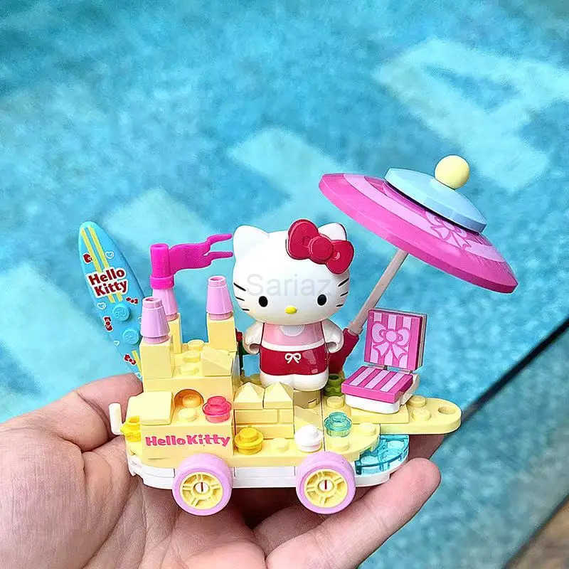 Sanrio Original Keeppley Float Parade Series Building Block Toys Kuromi My Melody Assembly Figure Model Decoration Toy Girl Gift H251217