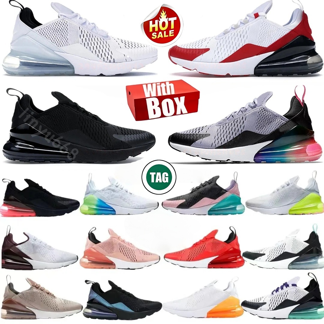 With box Designer Trainers 270s Running Shoes Mens Womens Outdoor sport shoetriple black White nemo Blue red Pink Sneakers Casual Shoes