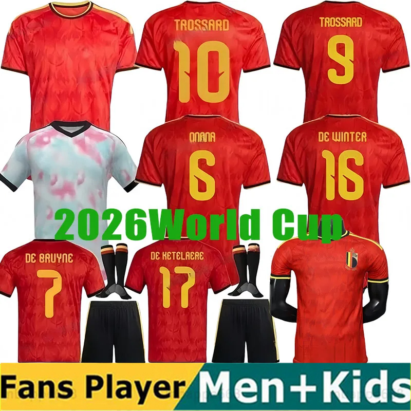 Belgium 25 26 Soccer Jersey DE BRUYNE LUKAKU DOKU Modric National Team Football Shirt 2025 2026 Men Kids Kit Set Home Away 88