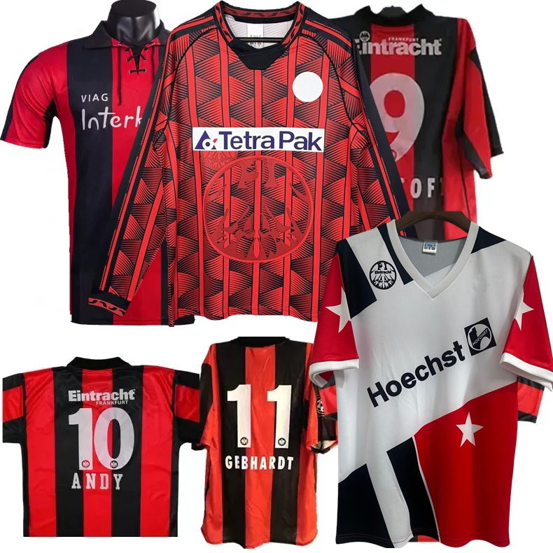1990 91 1995 1996 1997 1998 1999 2000 Retro classic Frankfurts Soccer jerseys Eintracht Fjortoft Heldt Yang Chen Salou Guie-Mien vintage Football Shirt