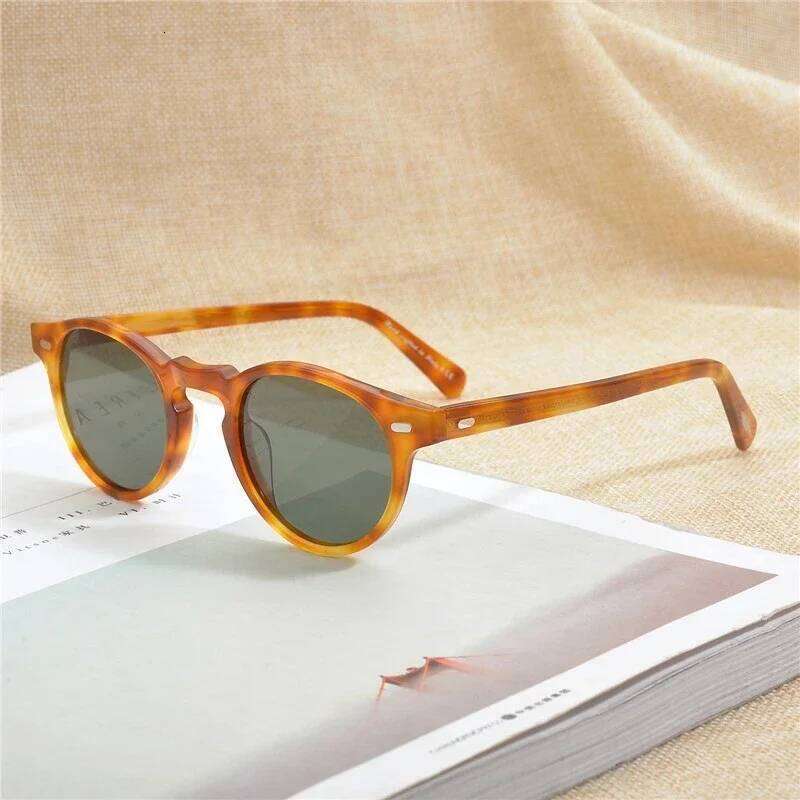 Gregory Peck Vintage Polarized Sun Glasses Ov5186 Clear Frame Sunglasses Brand Designer Men Women OV 5186 Gafas Oculos With Case