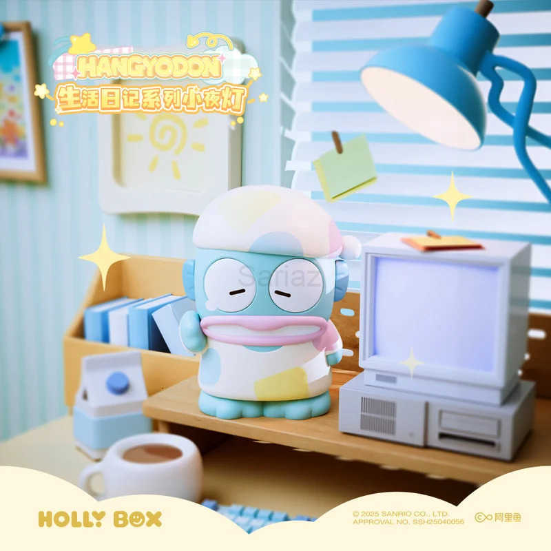 Sanrio Genuine Hangyodon Life Diary Series Light Night Blind Box Toys Anime Hangyodon Ugly Fish Girls Room Night Lamp Decor Gift H251217