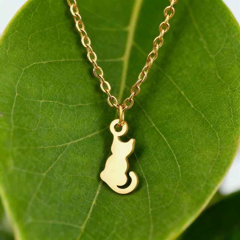 Cat Pendent Necklaces For Women Girls Clavicle Stainless Steel Charm Chain Choker Necklace Party Jewelry Gifts Accessories G251217