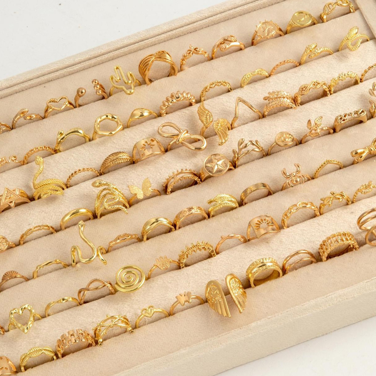 30pcs/Lot Factory Wholesale Ethnic Style Turquoise Stone Finger Rings For Women Tai Silver Plated Flower Cutout Snake Spider Animal Leaf Love Snake Je