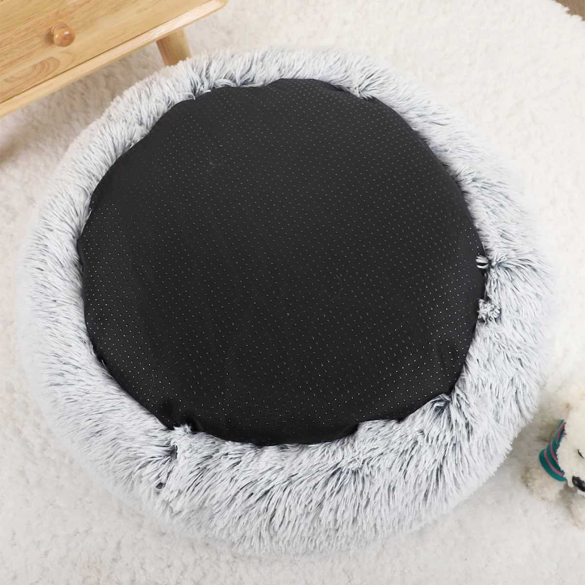 Donut Dog Bed for Large Dogs Plush Beds Pets Round Accessories Small Basket Sofa Baskets Pet Big Cushion Supplies Puppy Mat Cats M251217