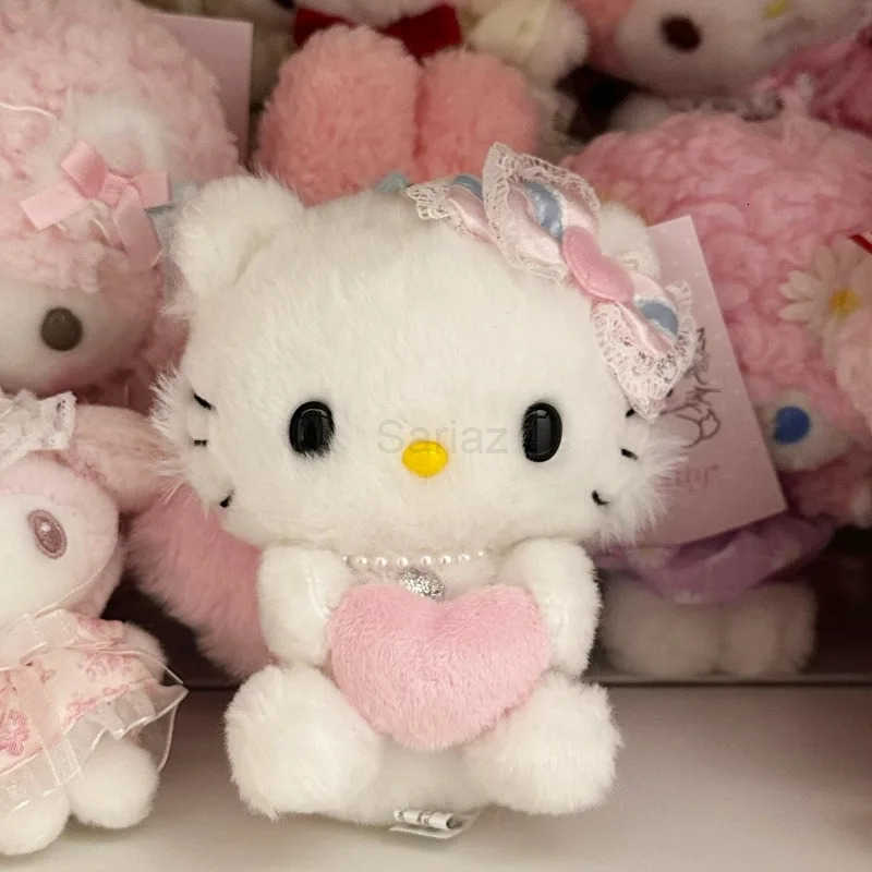 Sanrio Sanrios Hello Kitty Charmmy Kitty Plush Toy Keychain Kawaii Girly Kitten Doll Stuffed Decoration Backpack Charm Girlfriend Gifts H251217