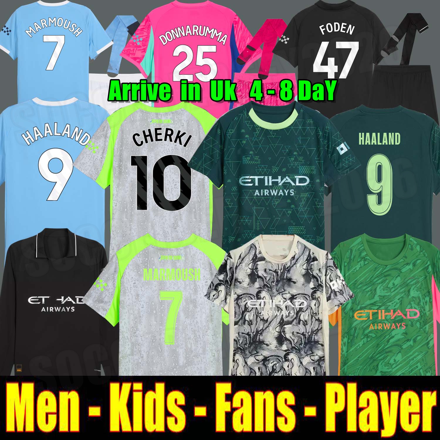 2025 25 26 HAALAND soccer jerseys FODEN MARMOUSH DOKU Cherki KOVACIC GVARDIOL RODRIGO Reijnders football shirt men kids kits goalkeeper pink DONNARUMMA 999