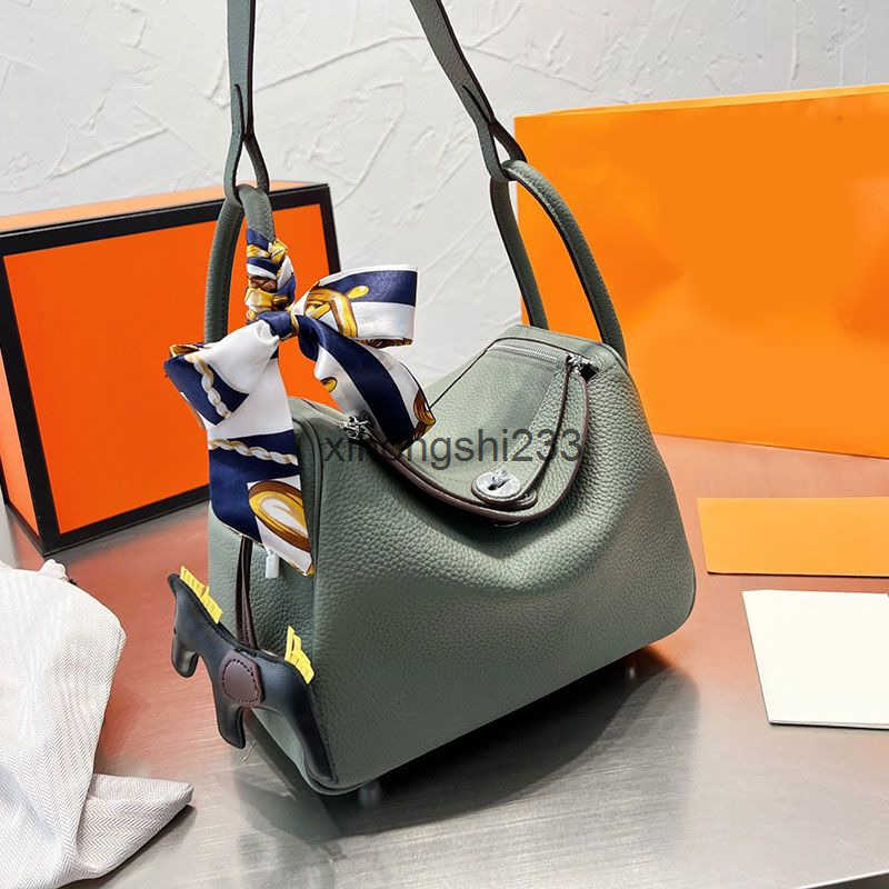 Shoulder Bags handbag crossbody bag cowhide leather high quality classic letter crossbody bag silver buckle hardware zipper tote bag plain forest crossbody New